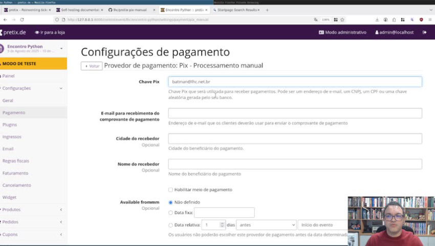 Como receber pagamento de ingressos via Pix no pretix