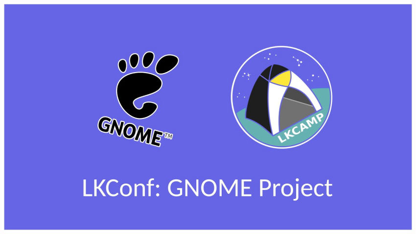 LKConf: GNOME, com Clarissa, Georges e Rafael